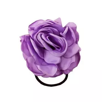 Повязка на голову, эластичная разноцветная резинка для волос, аксессуары, атласная веревка для волос, однотонная резинка для волос, держатель для хвоста, женский цветок фиолетовый