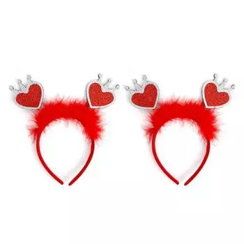 Повязка на голову Alode Red Heart Festival Props, 12 коронованных сердец, 2 шт.