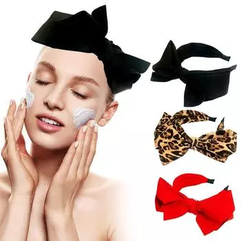 Повязка на голову, аксессуары для волос, повязка на голову для спа, нескользящая для женщин, широкая повязка на голову, обруч для волос, повязки на голову с бантом