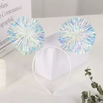 Повязка на голову Bertpol с хлопушкой, белая, 3 шт.