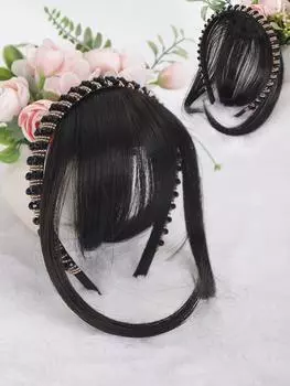 Повязка на голову челка синтетические челки накладные волосы накладная челка клипса для женщин 8inch