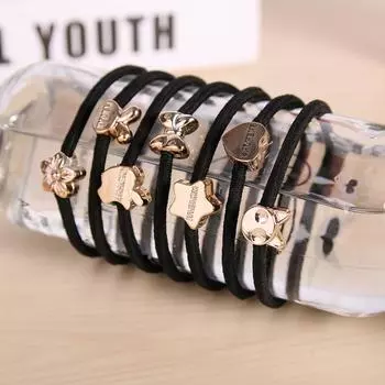 Повязка на голову черная 10 шт. кольцо для волос резинка для волос парикмахерские инструменты женские аксессуары для волос новые простые уникальные чёрный