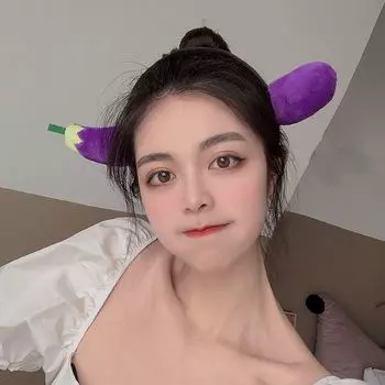 Повязка на голову Чили нескользящая смешная баклажан банан женский обруч для волос корейская повязка на голову овощные повязки для волос фиолетовый