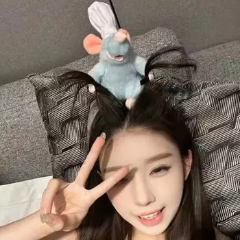 Повязка на голову Cooking Mouse King с 2 зажимами, легкая плюшевая повязка для волос с мышкой, нескользящая петля для волос с плюшевой игрушкой, аксессуары для волос для женщин и девочек, головные уборы A