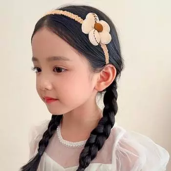 Повязка на голову для девочек, 3D цветок, бант, декор в виде кролика, противоскользящая легкая детская повязка для волос, головные уборы, аксессуары для волос, подарок на день рождения B