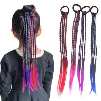 Повязка на голову для девочек, цветные парики, красивые повязки для волос, косички, повязки на голову для хвостиков, детские повязки на голову Style 7