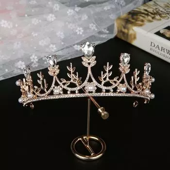 Повязка на голову для девочек в стиле барокко для женщин тиара свадебная корона свадебные украшения корейский стиль свадебный головной убор C