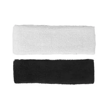 Повязка на голову для фитнеса, впитывающая пот, эластичная полиэстеровая хлопковая повязка на голову для занятий спортом и бега Black