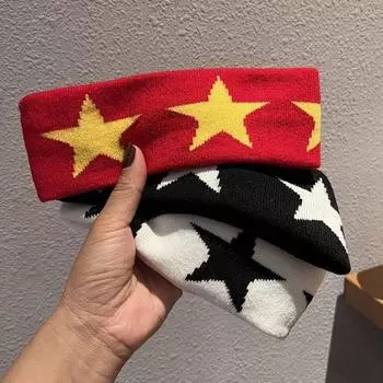 Повязка на голову для йоги износостойкая нескользящая супер мягкая пятиконечная звезда с узором унисекс повязка на голову аксессуары для волос жёлтый