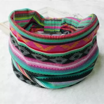 Повязка на голову для йоги в богемном стиле с цветочным узором и узлом, широкая повязка для волос, поглощающая пот, повязка на голову для фитнеса и спорта