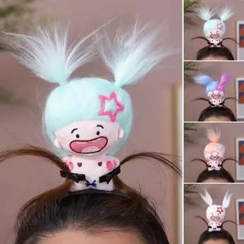 Повязка на голову для куклы из хлопка с 2 зажимами, легкая плюшевая кукольная повязка на голову, нескользящая, мягкая кукольная петля для волос, женские аксессуары для волос, головные уборы фиолетовый