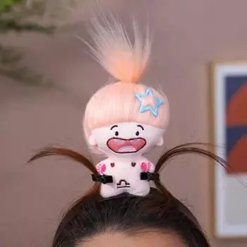 Повязка на голову для куклы из хлопка с 2 зажимами, легкая плюшевая кукольная повязка на голову, нескользящая, мягкая кукольная петля для волос, женские аксессуары для волос, головные уборы белый