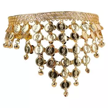 Повязка на голову для танца живота Золотая повязка на голову для танца живота Повязка на голову Аксессуары для танцевальных костюмов