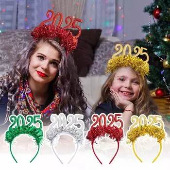 Повязка на голову для вечеринки в канун Нового года, декоративная повязка на голову с блестками для рождественской вечеринки One Size зелёный