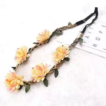 Повязка на голову для женщин, цветочные диадемы для девочек, корона, гирлянда, горячая распродажа, искусственные цветы, аксессуары для волос, вечеринка, 1 шт., ручная работа 1