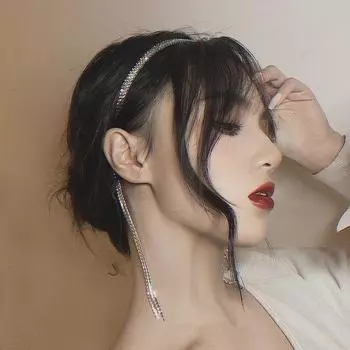 Повязка на голову «Фея» с кисточками и стразами: Ретро корейский головной убор из кристаллов для женщин two rows of diamond tassel