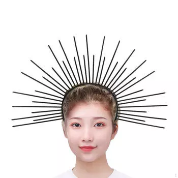 Повязка на голову Halo Sun на Хэллоуин, декоративная повязка для волос, легкая повязка на голову для тематического макияжа на вечеринку золотой