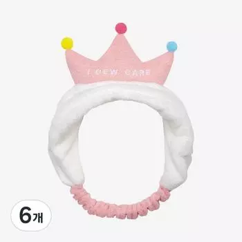 Повязка на голову Iducare тиара, розовая + белая, 6 шт.