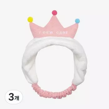 Повязка на голову Iducare тиара, розовая + белая, 3 шт.