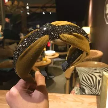 Повязка на голову из 18-каратного золота с шелковым узлом, высокое качество, женская, из яркой атласной ткани, тюрбан с узлом, аксессуары для волос Size fits all