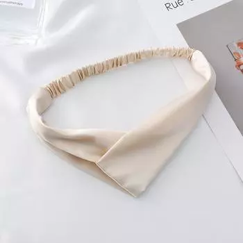 Повязка на голову из искусственного шелка, удобная и эластичная повязка на голову, простая и модная однотонная повязка на голову с перекрещиванием, повязка на голову. хаки