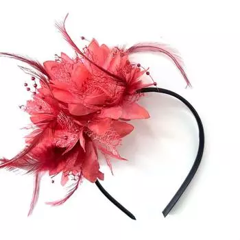 Повязка на голову из перьев в британском стиле, роскошная маскарадная повязка на голову, модный свадебный головной убор для коктейльной вечеринки фиолетовый