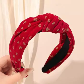 Повязка на голову ко Дню святого Валентина, красная повязка на голову в форме сердца для женщин и девочек, нескользящая широкая повязка на голову для подарков на День святого Валентина