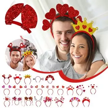 Повязка на голову ко Дню святого Валентина, Свадебная атмосфера, Наряды, Повязка на голову с любовью, Фото, Аксессуары для волос, Головные уборы One Size