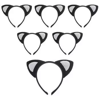 Повязка на голову Livingda Cat, белая, 6 шт.