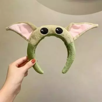 Повязка на голову Милая плюшевая мышь для мытья лица Аксессуары для волос Женская шпилька для волос Сетка для волос Красные волосы Милый головной убор для девочек One Size зелёный