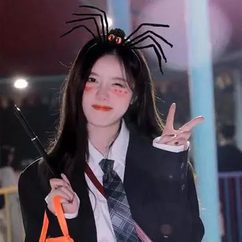 Повязка на голову на Хэллоуин Повязка на голову в виде паука на Хэллоуин Фестивальный обруч для волос Фотореквизит Аксессуары для волос Декор на Хэллоуин A1