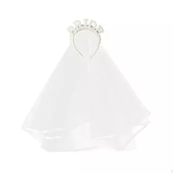 Повязка на голову невесты с вуалью, стразами, тиарой, костюмом, головным убором для вечеринки для женщин-девичников