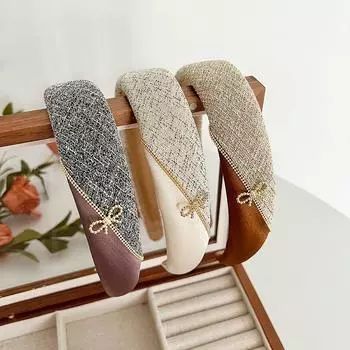 Повязка на голову, обруч для волос, повязка для волос, головной убор, бант, губка, ретро боковые аксессуары для женщин 15.5*3.5cm чёрный