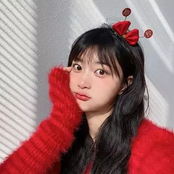 Повязка на голову с бантом из красной ткани «Удача» для детей, аксессуары для волос, заколка-бантик в китайском стиле C