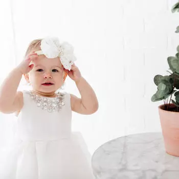 Повязка на голову с бантом Повязка на голову с бантом для малышей Мягкая эластичная повязка на голову Кружевная повязка на голову с бантом Повязка на голову для вечеринки One Size белый