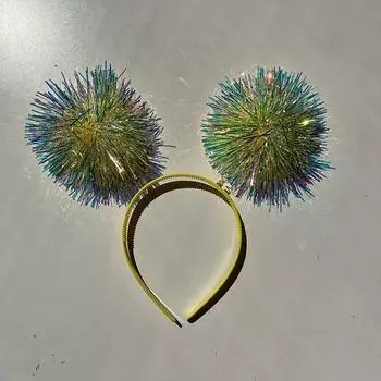 Повязка на голову с блестками Momotopper, желтая, 1 шт.