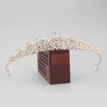Повязка на голову с бриллиантами, повязка на голову из сплава с короной, маленькие ароматные стильные аксессуары для волос, головной убор принцессы на день рождения, свадьбу, невесту
