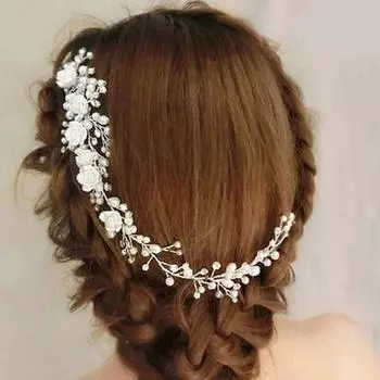 Повязка на голову с цветами, мягкая заколка для волос для невесты, свадебные аксессуары, одежда для волос 2