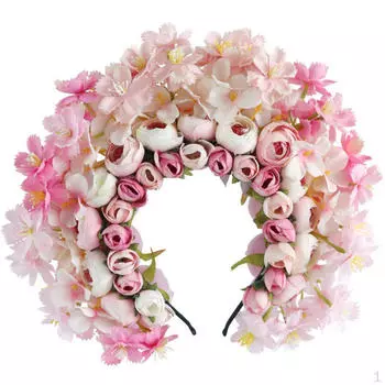 Повязка на голову с цветочным венком из китайцев Хань Женская повязка на голову для косплея для выступления на сцене