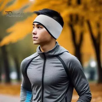 Повязка на голову с хвостиком для бега, зимние флисовые наушники, противоскользящая защита ушей, высокоэластичная повязка на голову для бега, аксессуар для путешествий на открытом воздухе чёрный