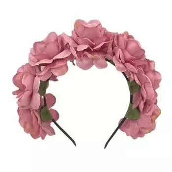 Повязка на голову с имитацией розы в стиле ретро, искусственный цветок, повязка на голову с короной, женский головной убор, обруч для волос, декор для вечеринки арбуз красный
