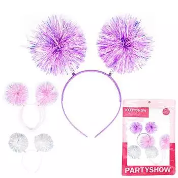 Повязка на голову с колокольчиками для вечеринки, набор из 3 шт., белый, розовый, ла..., 1 комплект