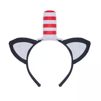 Повязка на голову с кошачьими ушками, красная шляпа с дымоходом, головной убор, костюм для косплея, комплект аксессуаров, сувениры для вечеринки One Size красный