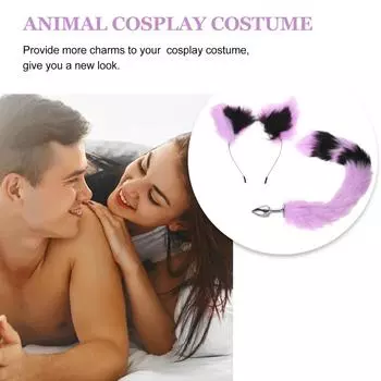 Повязка на голову с кошачьими ушками и хвостовой вилкой, карнавальный костюм, вечерние милые аксессуары для наряда One Size
