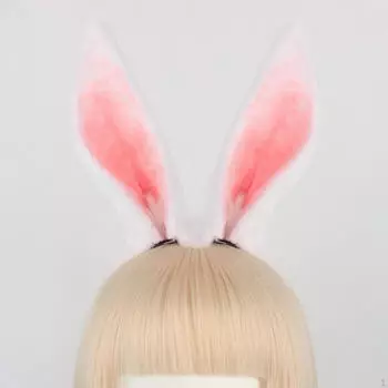 Повязка на голову с кроличьими ушками в виде животных, реквизит для фото, розовый головной убор для карнавальной вечеринки, праздника