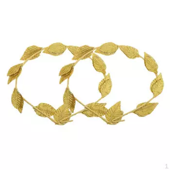 Повязка на голову с лавровым венком, золотые аксессуары для головного убора, набор для волос на Хэллоуин, 2 шт.