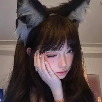 Повязка на голову с нейтральным ушком волка, плюшевая заколка для волос с ушами лисы и кошки, головной убор ручной работы на Хэллоуин для собак Cos Tide