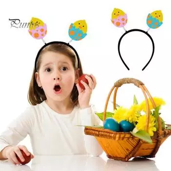 Повязка на голову с пасхальным кроликом, яркая цветная недеформирующаяся эластичная повязка на голову для весеннего праздника, аксессуары для волос One Size F