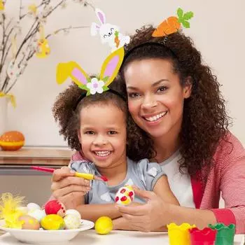 Повязка на голову с пасхальным кроликом, яркая цветная недеформирующаяся эластичная повязка на голову для весеннего праздника, аксессуары для волос A