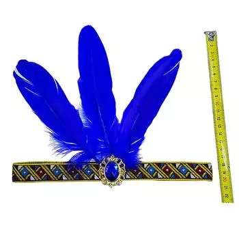 Повязка на голову с перьями, повязка на голову в стиле бохо, индийское цыганское танцевальное шоу, головной убор белый